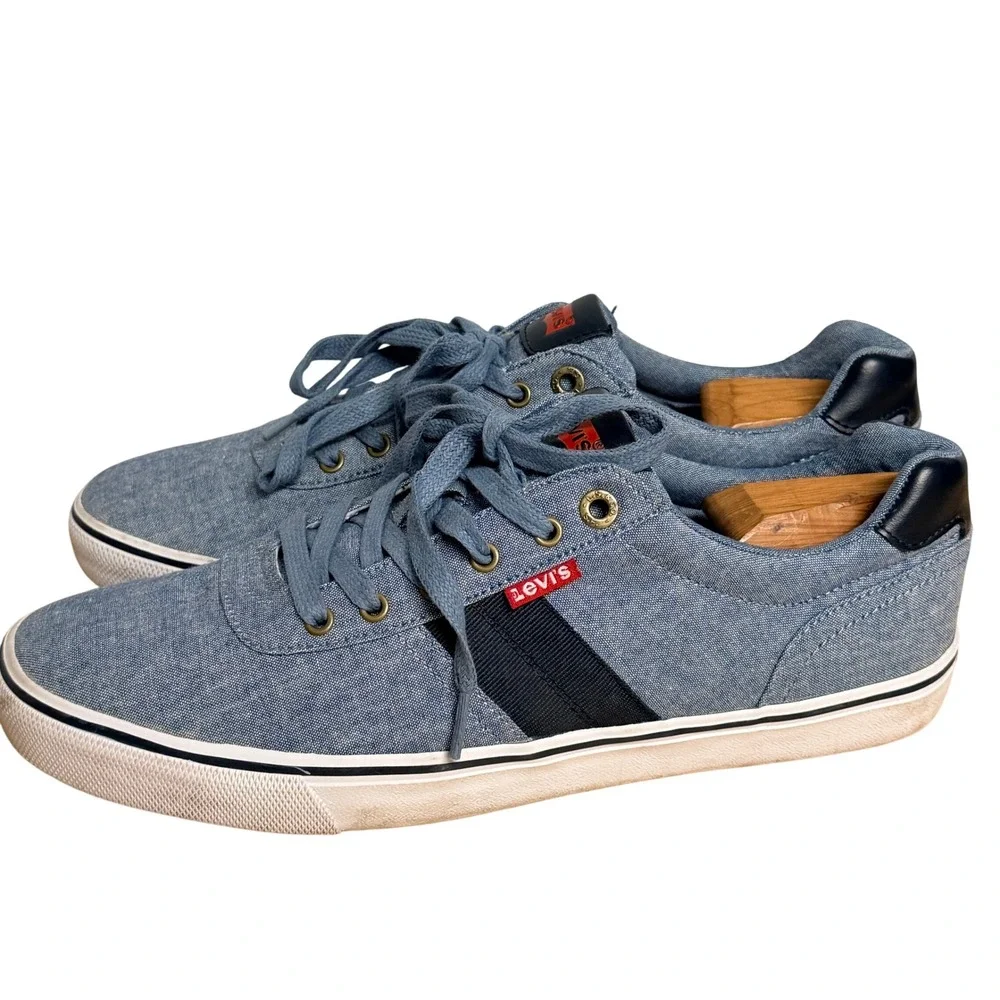 Levi's Denim Casual Shoes Sneakers Men's 10.5‎ Blue Chambray Lace Up